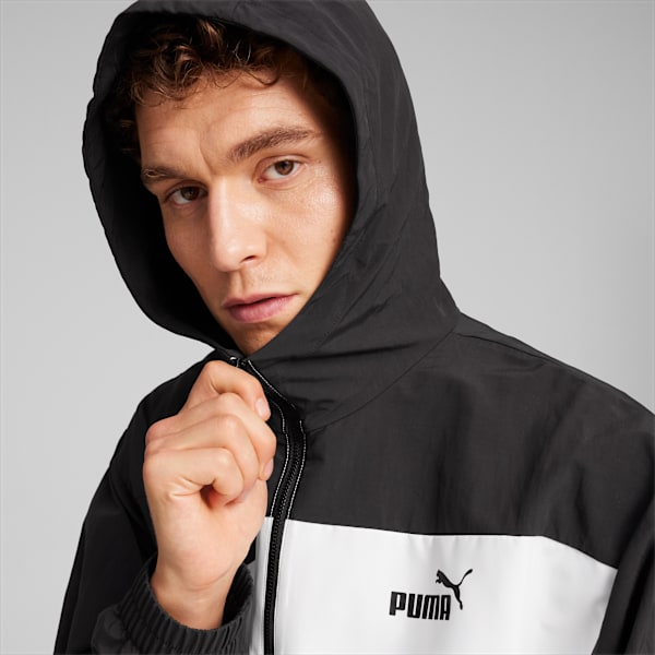 Buzo rompeviento con capucha PUMA POWER para hombre, PUMA Black, large-ARG