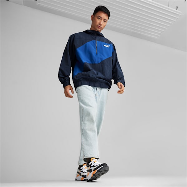 Buzo rompeviento con capucha PUMA POWER para hombre, Club Navy, large-ARG
