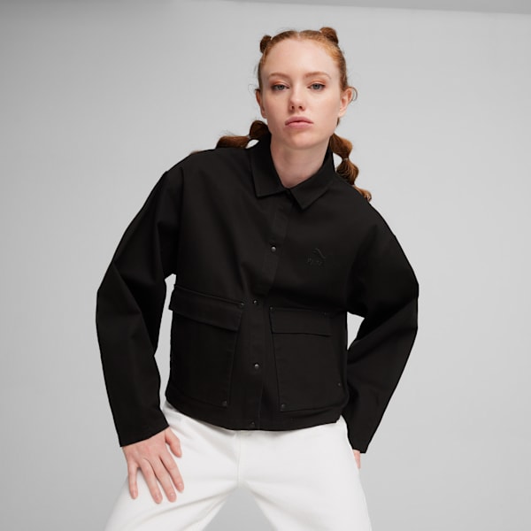 Campera cortavientos Classics para mujer, PUMA Black, large-ARG