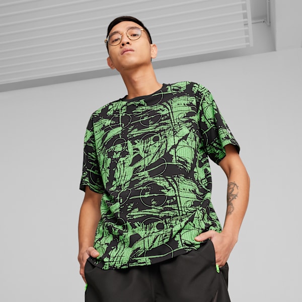 Playera con estampado integral para hombre Mercedes-AMG Petronas Motorsport Statement, PUMA Black, large-MEX