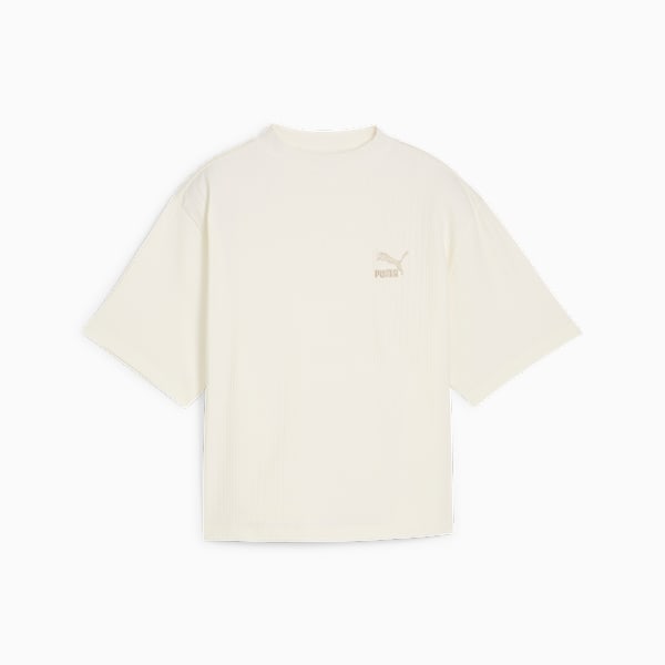 Remera de cuello perkins para mujer, Frosted Ivory, large-ARG