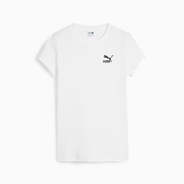 Playera en rib para mujer CLASSICS, PUMA White, large-MEX