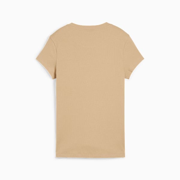 Remera ajustada Classics de canalé para mujer, Prairie Tan, large-ARG
