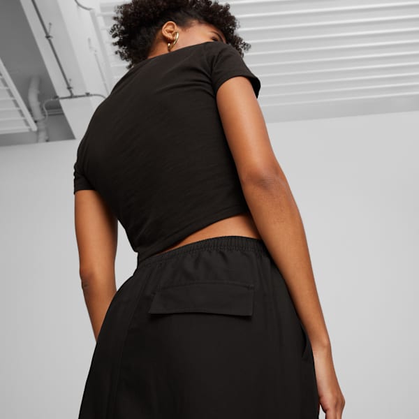 Pollera midi DARE TO de tejido plano para mujer, PUMA Black, large-ARG