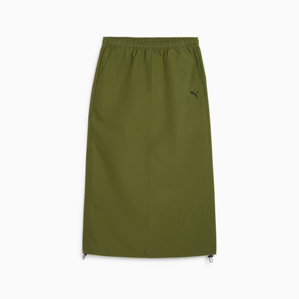 Pollera midi DARE TO de tejido plano para mujer, Olive Green, large-ARG