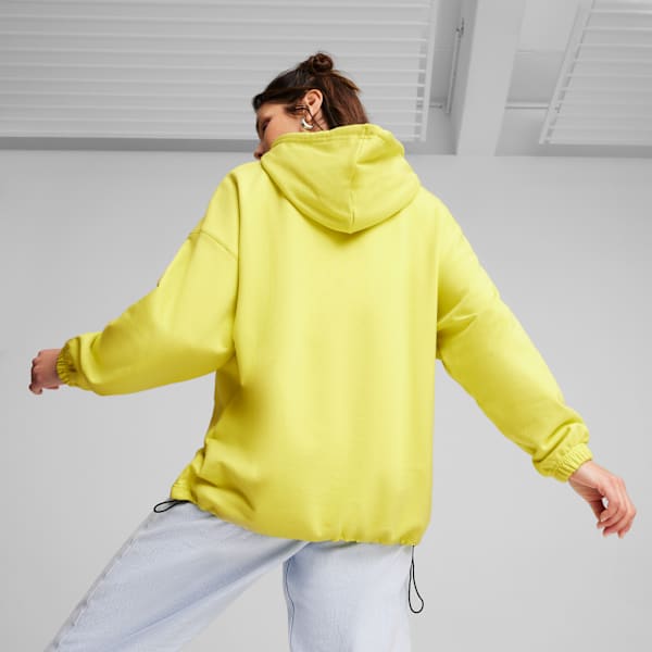 DARE TO Women's Oversized Hoodie, Lime Sheen, large-MEX