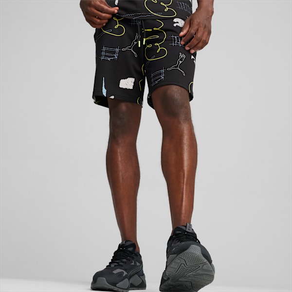 BRAND LOVE Men's Shorts, PUMA Black-AOP, large-ZAF