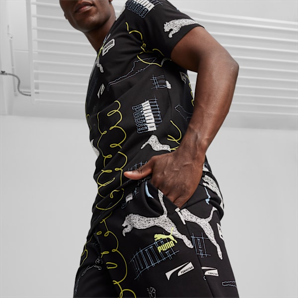 BRAND LOVE Men's Shorts, PUMA Black-AOP, large-ZAF