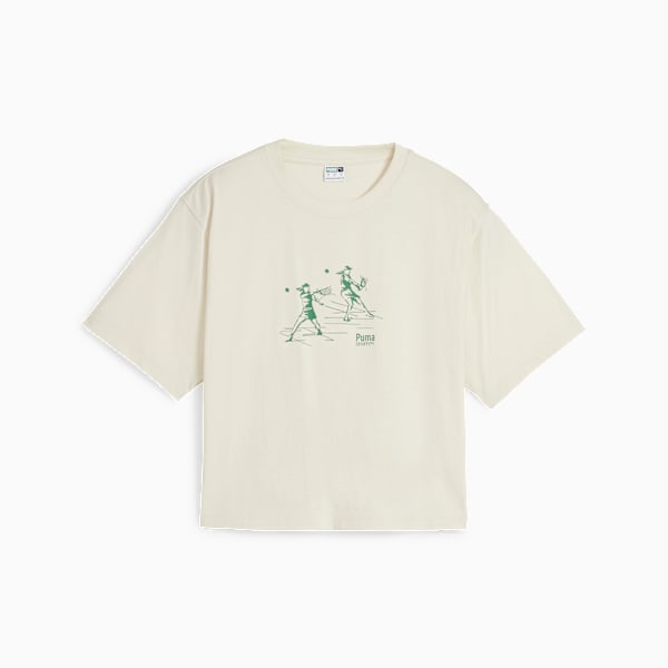 Playera holgada para mujer PUMA TEAM, Alpine Snow, large-MEX
