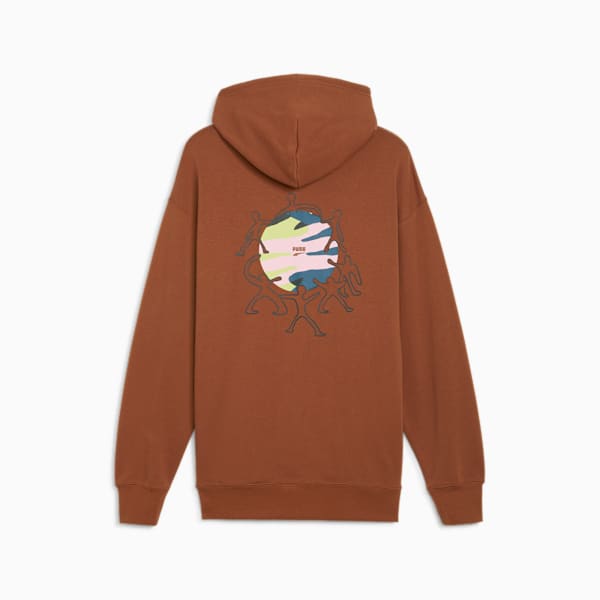 Sudadera estampada con capucha para hombre DOWNTOWN, Teak, large-MEX