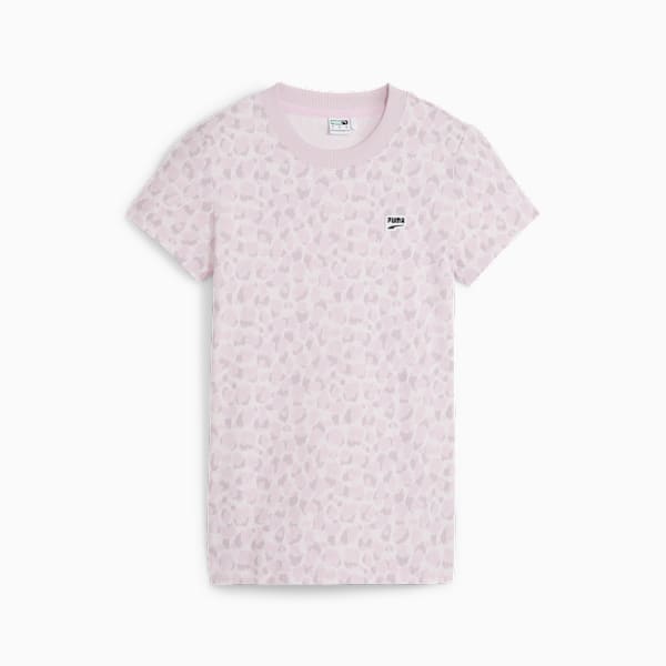 Playera semi-ajustada para mujer DOWNTOWN Kitten, Grape Mist-AOP, large-MEX