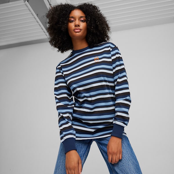 Remera a rayas DOWNTOWN 180, Zen Blue-AOP, large-ARG