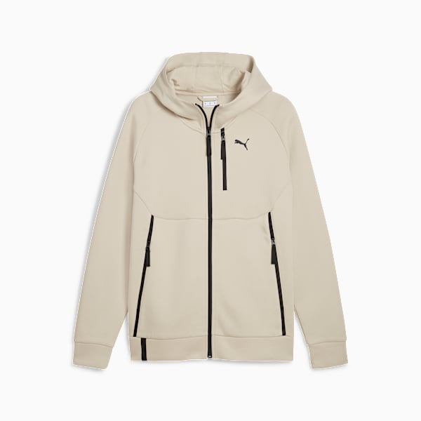 PUMATECH Men's Full-Zip Hoodie, Desert Dust, large-ZAF