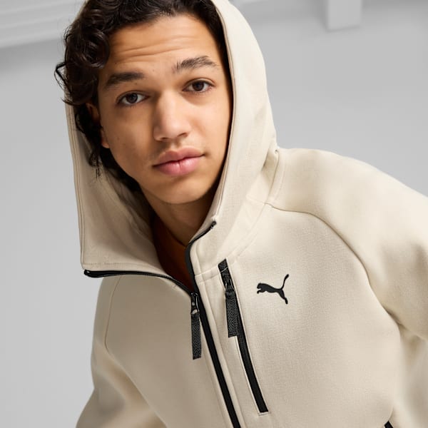 PUMATECH Men's Full-Zip Hoodie, Desert Dust, large-ZAF
