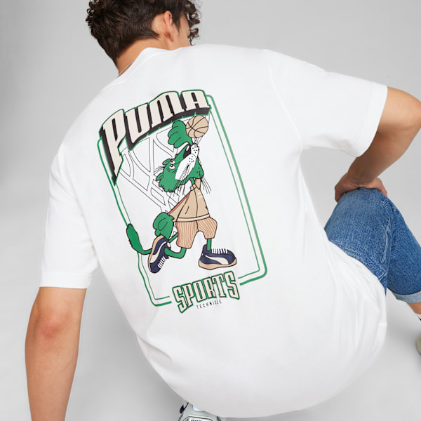 Remera gráfica PUMA Team para hombre, PUMA White, large-ARG