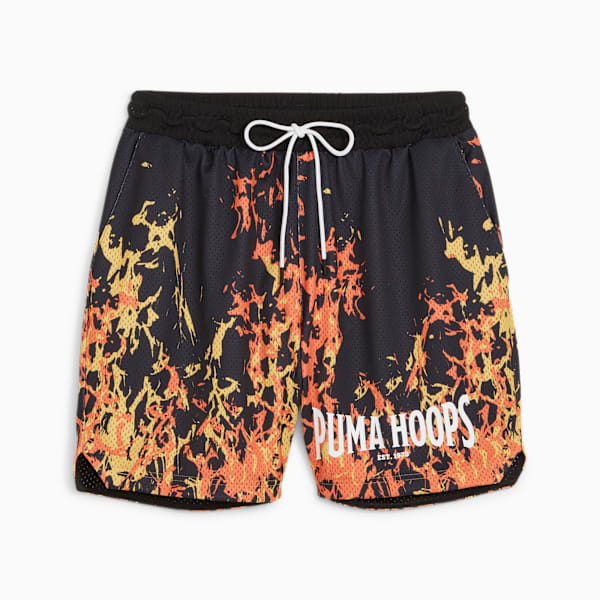 Short de Basket Straight Flames, PUMA Black-AOP, large-ARG