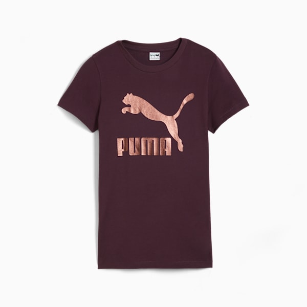 CLASSICS Shiny Logo Women's Tee, Midnight Plum, large-MEX