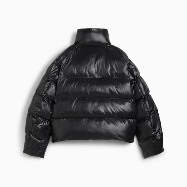 Chamarra puffer brillosa para mujer, PUMA Black, large-MEX