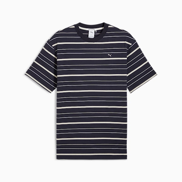 MMQ Striped Tee Men, New Navy, large-MEX