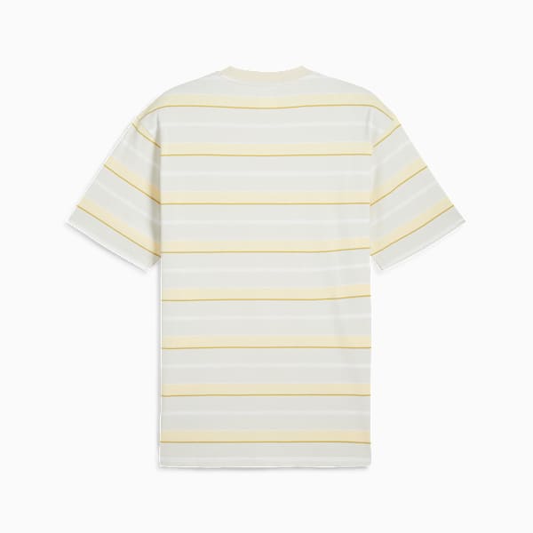 MMQ Striped Tee Men, Alpine Snow, large-MEX