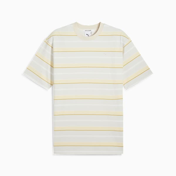 MMQ Striped Tee Men, Alpine Snow, large-MEX