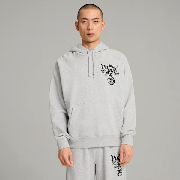 Buzo con capucha PUMA x LMC para hombre, Light Gray Heather, large-ARG