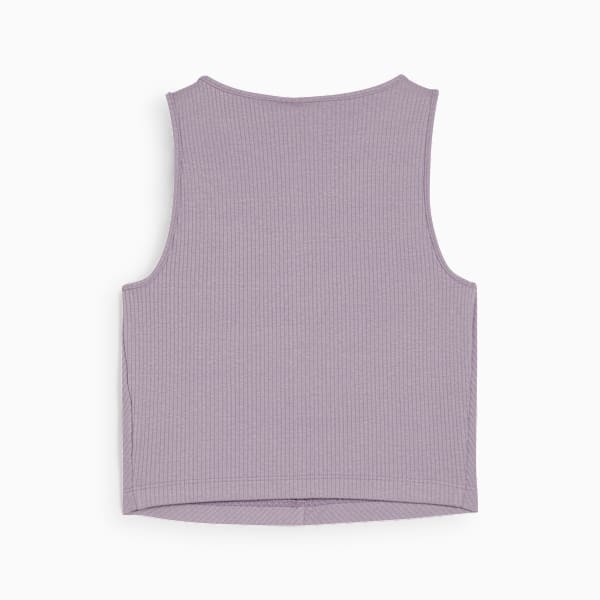 Top corto CLASSICS de canalé para mujer, Pale Plum, large-ARG