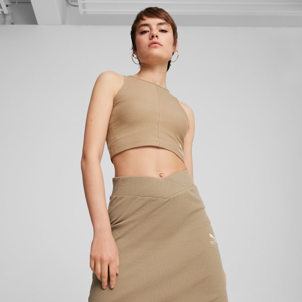 Top corto CLASSICS de canalé para mujer, Oak Branch, large-ARG