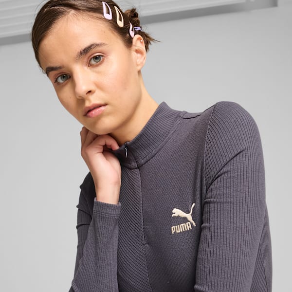 Vestido de canalé CLASSICS para mujer, Galactic Gray, large-MEX