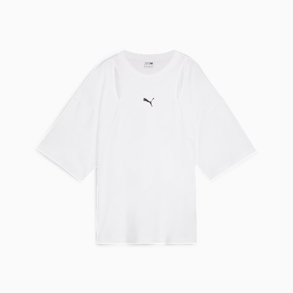 Remera oversize con recortes DARE TO para mujer, PUMA White, large-ARG