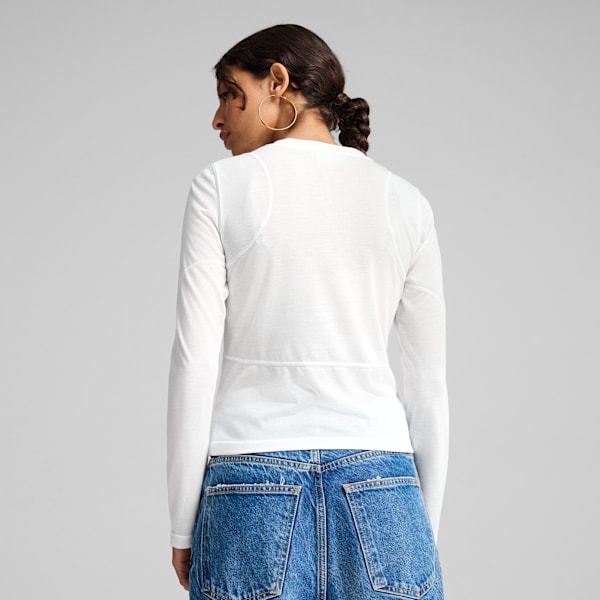 RemeraTHE FAST RACE de manga larga para mujer, PUMA White, large-ARG