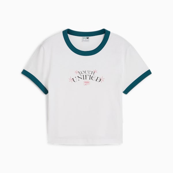 DOWNTOWN Graphic Baby Tee Women, PUMA White, large-MEX