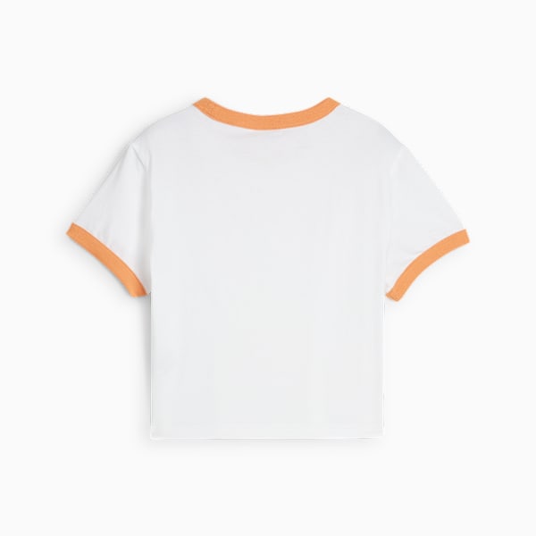 DOWNTOWN Graphic Baby Tee Women, PUMA White-Bright Melon, large-MEX