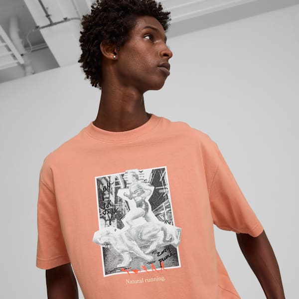 Camiseta gráfica CLUB DE COURSE unisex, Deeva Peach, large-MEX