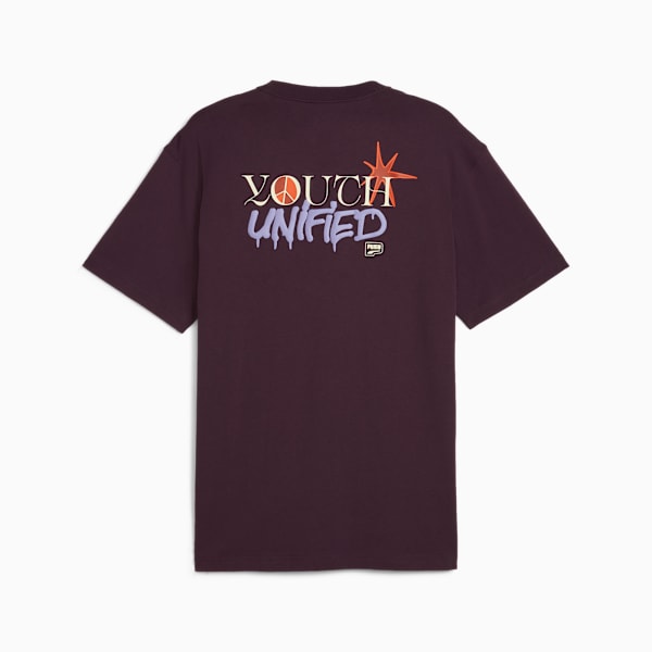 DOWNTOWN Relaxed Graphic Tee Men, Midnight Plum, large-ZAF