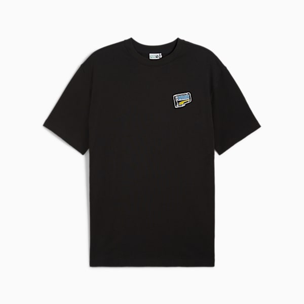 DOWNTOWN Relaxed Graphic Tee Men, PUMA Black-Fresh Pear, large-MEX
