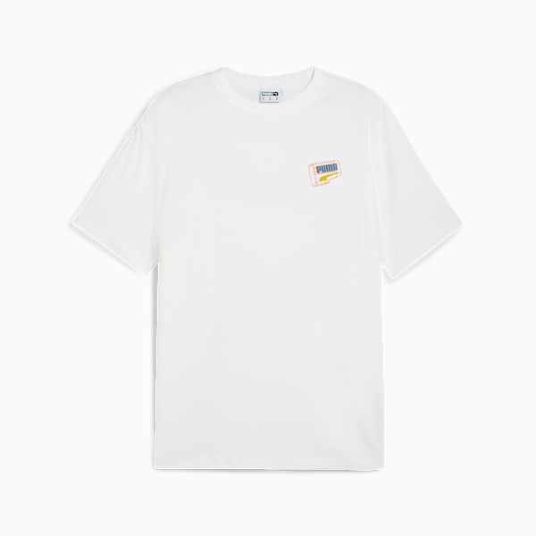 Remera Downtown Relaxed Graphic, PUMA White-Bright Melon, large-ARG
