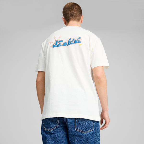 Remera Downtown Relaxed Graphic, PUMA White-Bright Melon, large-ARG
