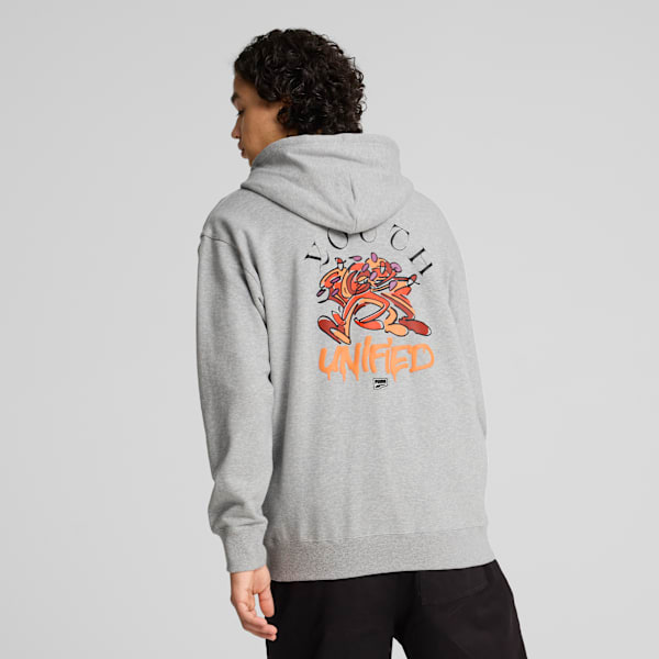 Buzo con capucha DOWNTOWN Graphic para hombre, Light Gray Heather, large-ARG