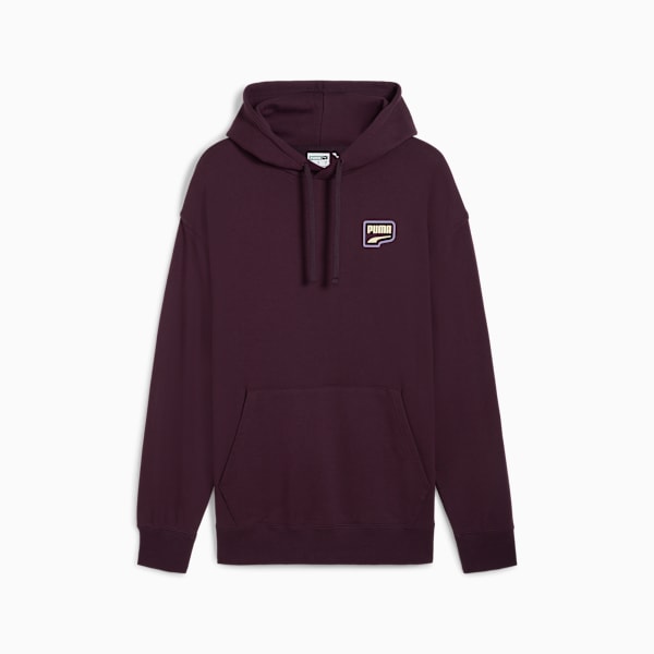 DOWNTOWN Graphic Hoodie Men, Midnight Plum, large-MEX