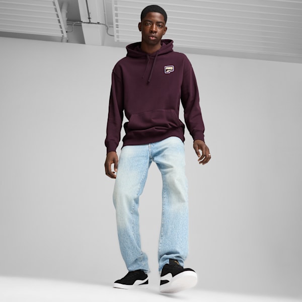 DOWNTOWN Graphic Hoodie Men, Midnight Plum, large-MEX