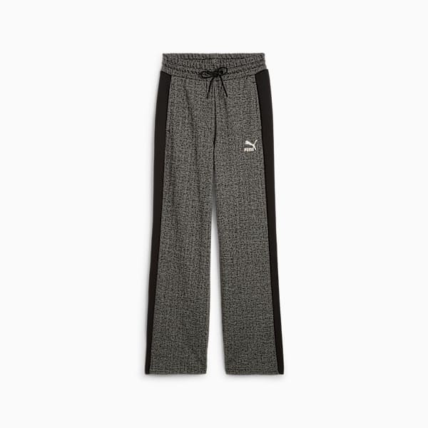 Pantalón de buzo T7 de cintura alta para mujer, PUMA Black-Alpine Snow, large-ARG