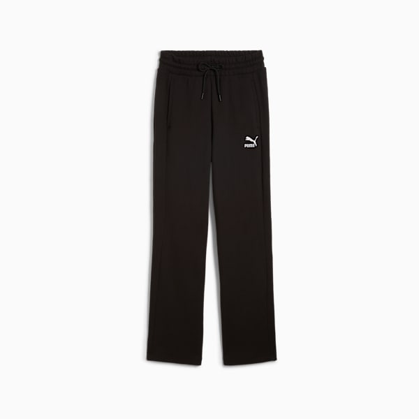 Pants de pista para mujer de cintura alta T7, PUMA Black-PUMA Black, large-MEX