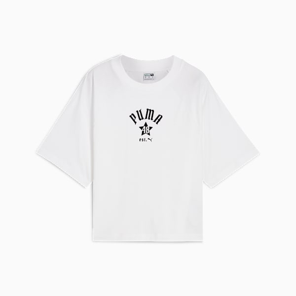 Camiseta CLASSICS Relaxed para mujer, PUMA White, large-ARG