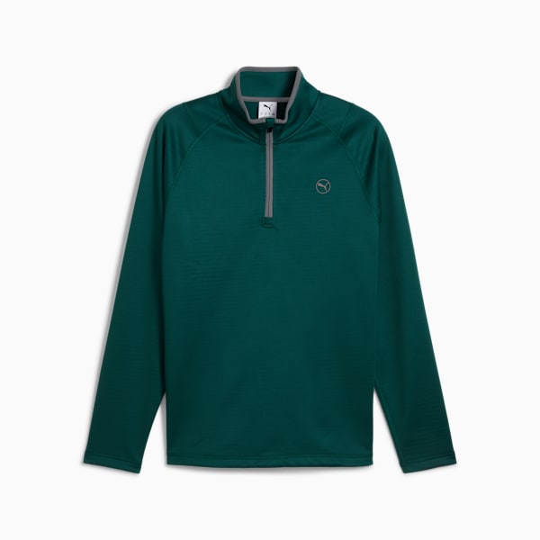 Waffle Fleece Golf Quarter-Zip Men, Dark Myrtle, large-ZAF