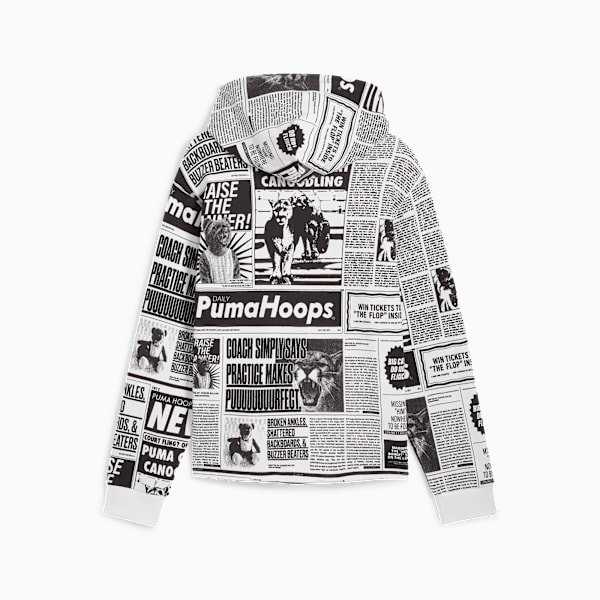 Media Day Basketball Hoodie Men, PUMA Black-PUMA White, large-MEX