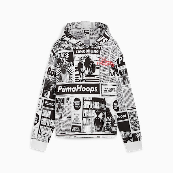 Media Day Basketball Hoodie Men, PUMA Black-PUMA White, large-MEX