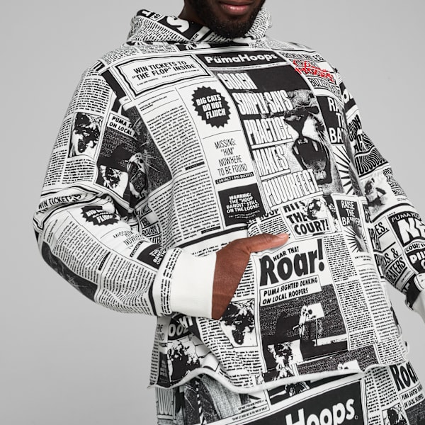 Media Day Basketball Hoodie Men, PUMA Black-PUMA White, large-MEX