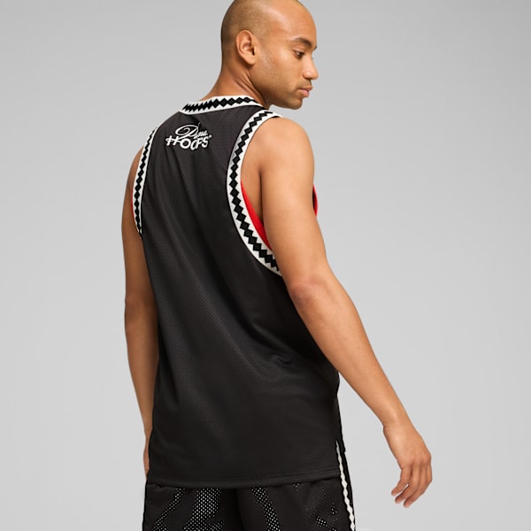 Musculosa de basketball Media Day para hombre, PUMA Black-For All Time Red, large-ARG