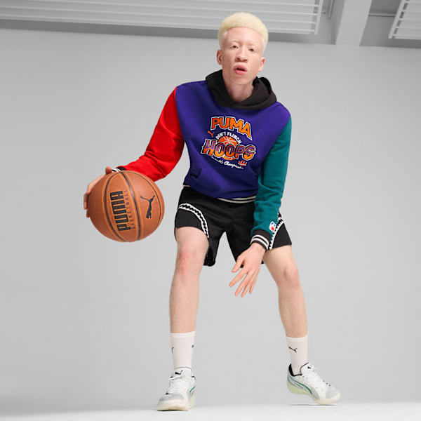 Buzo de basketball con capucha Bandwagon para hombre, For All Time Red-Lapis Lazuli-Cold Green-PUMA Black, large-ARG